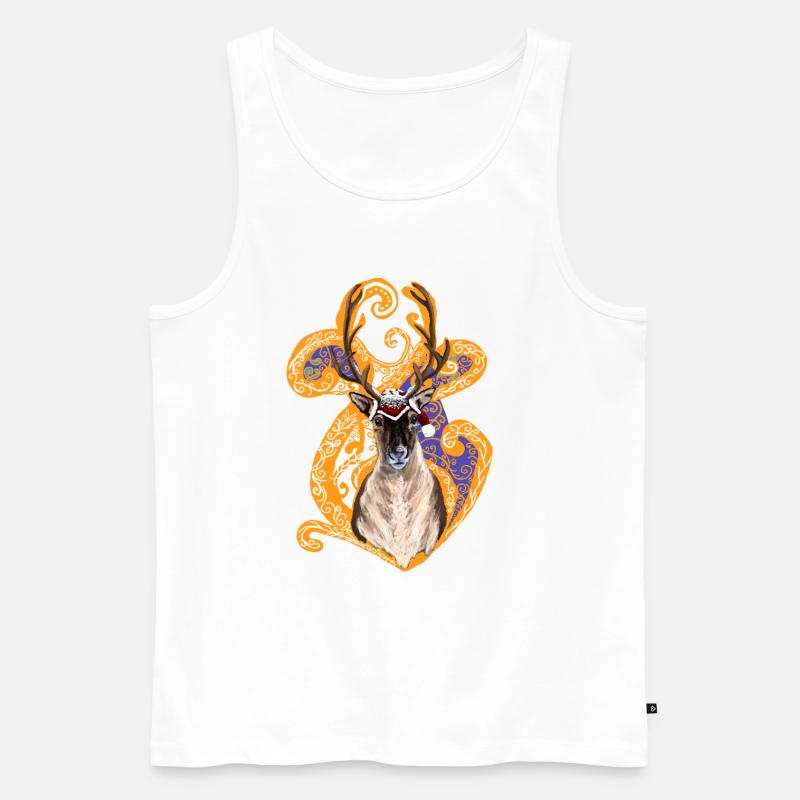 Weihnachtsren - Männer Premium Bio Tank Top - Weiß