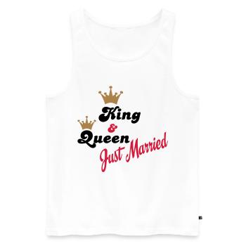 hochzeit - Männer Premium Bio Tank Top - Weiß - Vorne - Michal (187cm)
