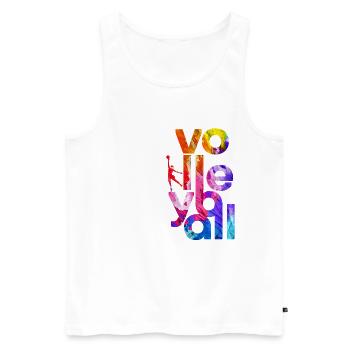 Volleyball Handball Sport Geschenk - Männer Premium Bio Tank Top - Weiß - Vorne - Michal (187cm)