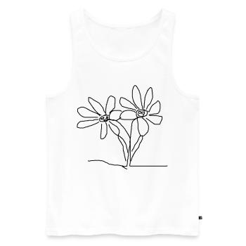 Blumen Abstrakter Geometrie Druckdesign - Männer Premium Bio Tank Top - Weiß - Vorne - AI Model Male 178 light (178cm)