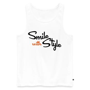 smile - Männer Premium Bio Tank Top - Weiß - Vorne - AI Model Male 178 light (178cm)