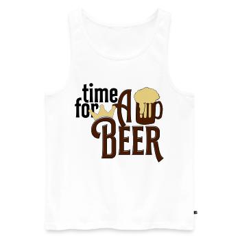 beer - Men's Premium Organic Tank Top - white - Front - AI Model Male 178 light (178cm)