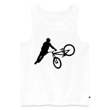 Mountain Bike Dirt Jump Tailwhip VTT - Débardeur bio Premium Homme - blanc - Devant - AI Model Male 178 light (178cm)