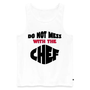 chef - Männer Premium Bio Tank Top - Weiß - Vorne - Michal (187cm)
