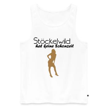 Stöckelwild - Männer Premium Bio Tank Top - Weiß - Vorne - Michal (187cm)