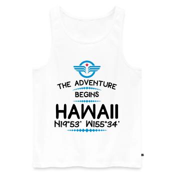 Hawaï - Débardeur bio Premium Homme - blanc - Devant - Michal (187cm)