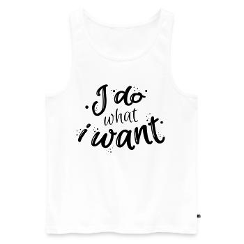 I do what I want - Männer Premium Bio Tank Top - Weiß - Vorne - AI Model Male 178 light (178cm)