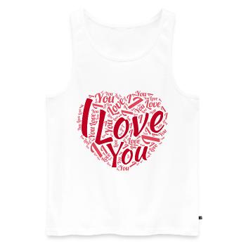 Saint Valentin - Débardeur bio Premium Homme - blanc - Devant - Michal (187cm)