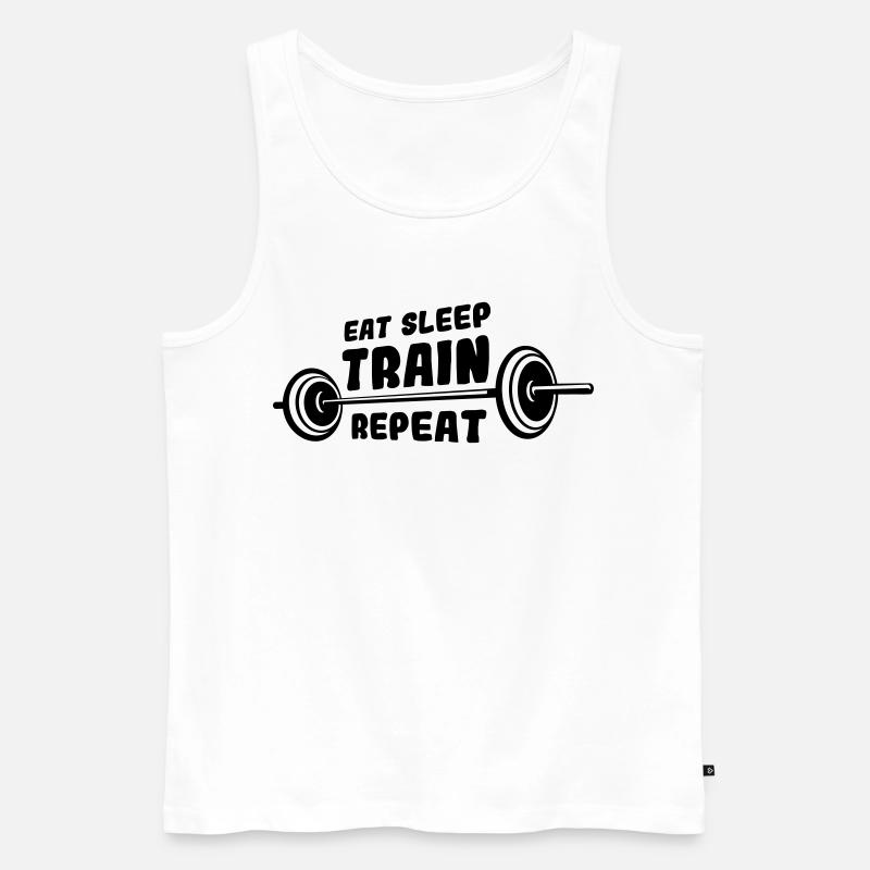 Bodybuilder Spruch - Männer Premium Bio Tank Top - Weiß