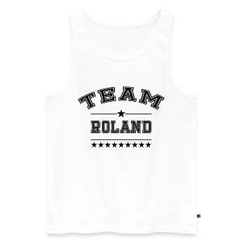 Team Roland - Männer Premium Bio Tank Top - Weiß - Vorne - Michal (187cm)