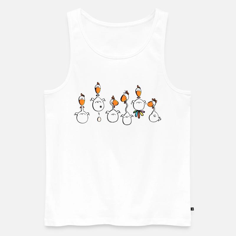 Verrückte Hühner - Huhn - Hahn - Vogel - Männer Premium Bio Tank Top - Weiß