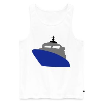 schiff - Männer Premium Bio Tank Top - Weiß - Vorne - AI Model Male 178 light (178cm)
