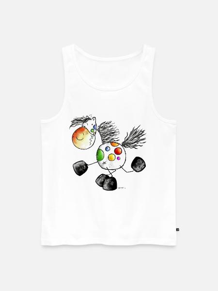 Kunterbuntes Pferd - Pony - Pferde - Männer Premium Bio Tank Top - Weiß