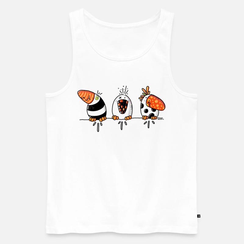 Komische Vögel - Vogel- Vögelchen - Männer Premium Bio Tank Top - Weiß