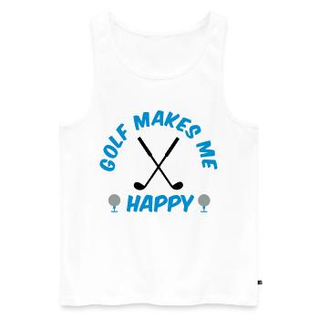 golfing - Men's Premium Organic Tank Top - white - Front - AI Model Male 178 light (178cm)