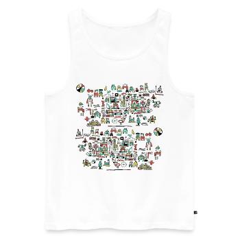 Bunte Figuren - Welt  - Männer Premium Bio Tank Top - Weiß - Vorne - AI Model Male 178 light (178cm)
