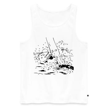 Swimmer - Men's Premium Organic Tank Top - white - Front - Michal (187cm)