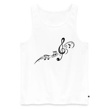 Les notes de musique, clefs, musique - Débardeur bio Premium Homme - blanc - Devant - Michal (187cm)