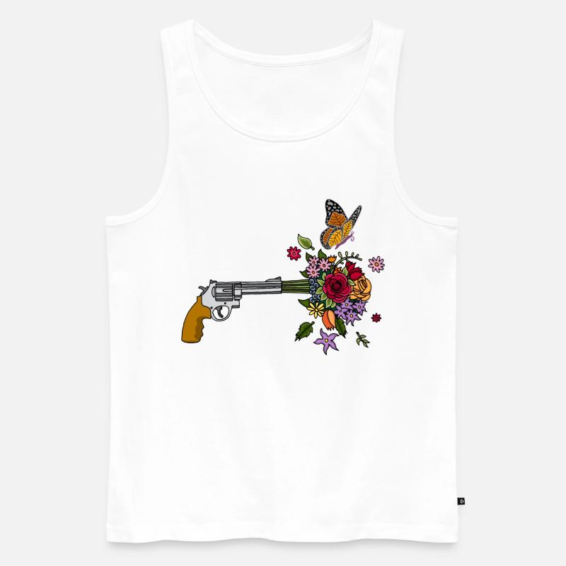 Die Friedenswaffe - Männer Premium Bio Tank Top - Weiß