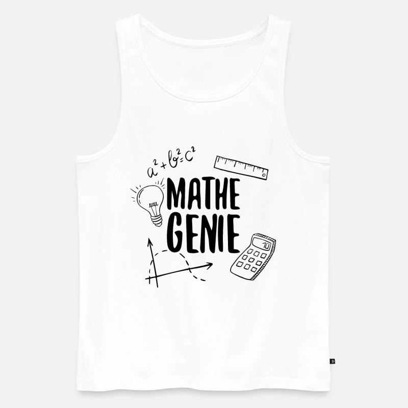Math Genius Math Genius Math Mathematicien - Débardeur bio Premium Homme - blanc