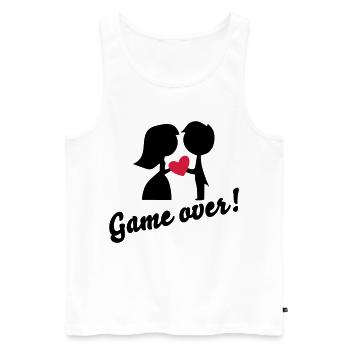 hochzeit - Männer Premium Bio Tank Top - Weiß - Vorne - Michal (187cm)