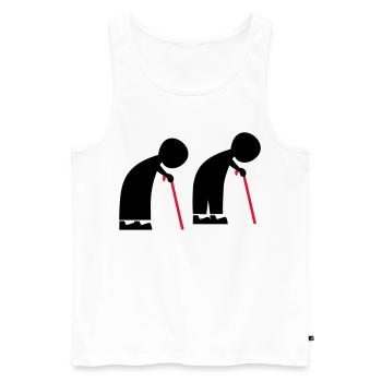 old people - Men's Premium Organic Tank Top - white - Front - Michal (187cm)