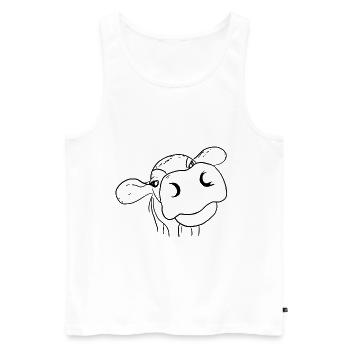 Kuh Kopf – Lustiges Bauernhof Motiv - Männer Premium Bio Tank Top - Weiß - Vorne - Michal (187cm)