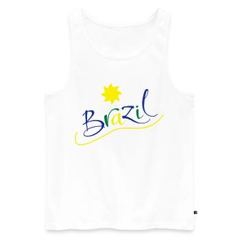 brasilien - Männer Premium Bio Tank Top - Weiß - Vorne - AI Model Male 178 light (178cm)