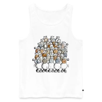 Weißer Pferdehaufen - Pferde - Männer Premium Bio Tank Top - Weiß - Vorne - AI Model Male 178 light (178cm)