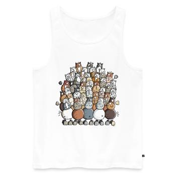 Colorful Pile Of Horses - Horse - Men's Premium Organic Tank Top - white - Front - AI Model Male 178 light (178cm)