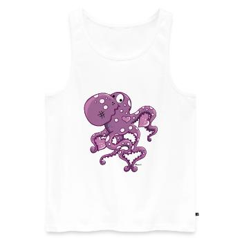 Poulpes Amoureuse - Débardeur bio Premium Homme - blanc - Devant - Michal (187cm)