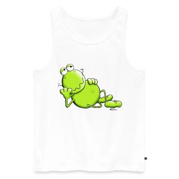 Funny Dreamy Frog - Men's Premium Organic Tank Top - white - Front - AI Model Male 178 light (178cm)