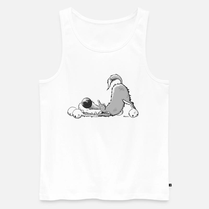 Lustiger Wolf I Yoga Comic I Tier Geschenk - Männer Premium Bio Tank Top - Weiß