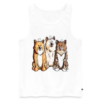 Das Islandhund Team - Männer Premium Bio Tank Top - Weiß - Vorne - Michal (187cm)