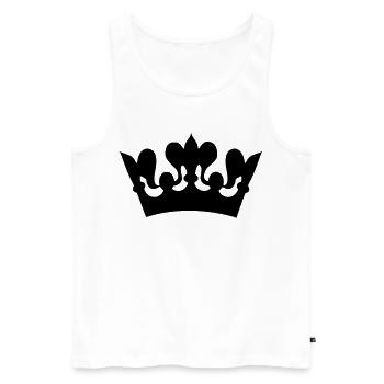 Crown 002 - Men's Premium Organic Tank Top - white - Front - Michal (187cm)