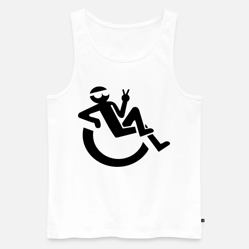 Bild eines entspannten Rollstuhlfahrers # - Männer Premium Bio Tank Top - Weiß