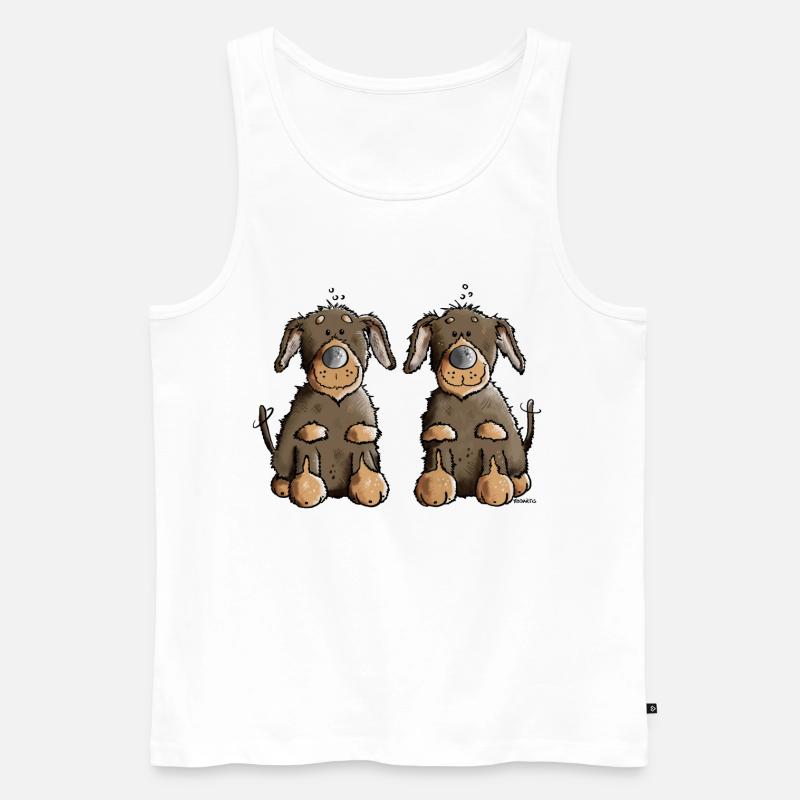 Dackel Duo - Männer Premium Bio Tank Top - Weiß
