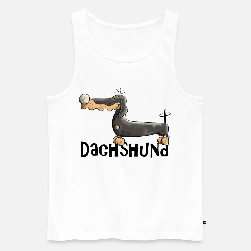 Desideria der Dackel - Männer Premium Bio Tank Top - Weiß