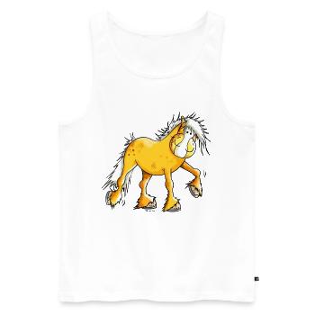 Hera the Haflinger - Men's Premium Organic Tank Top - white - Front - AI Model Male 178 light (178cm)