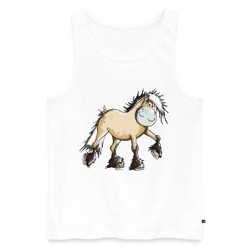 Funny Fjord Horse - Men's Premium Organic Tank Top - white - Front - AI Model Male 178 light (178cm)