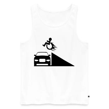 Rollstuhlfahrer springt über eine Rampe # - Männer Premium Bio Tank Top - Weiß - Vorne - AI Model Male 178 light (178cm)