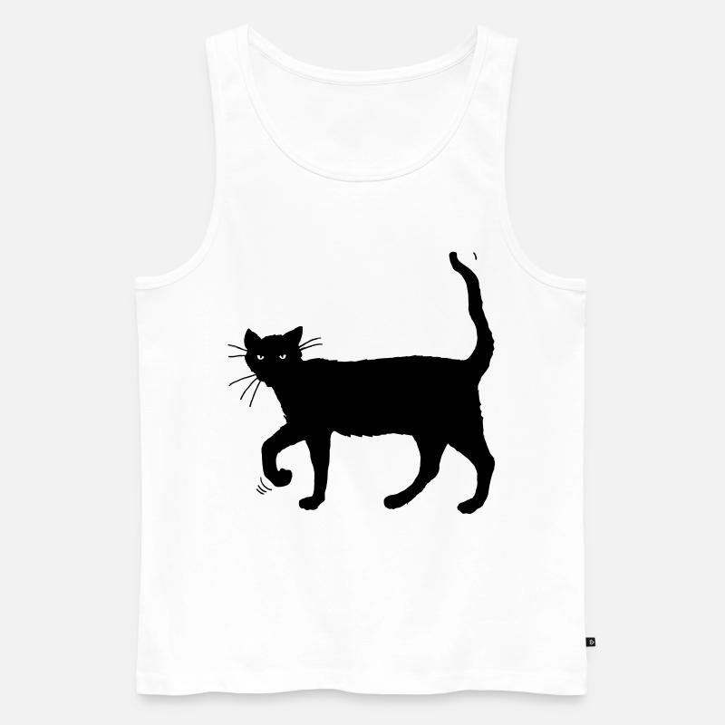 Schwarze Katze - Männer Premium Bio Tank Top - Weiß