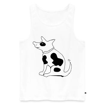 Lustiger gefleckter Hund, Terrier - Männer Premium Bio Tank Top - Weiß - Vorne - AI Model Male 178 light (178cm)