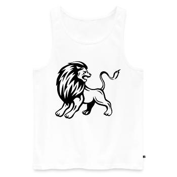 Lion - design - Débardeur bio Premium Homme - blanc - Devant - Michal (187cm)
