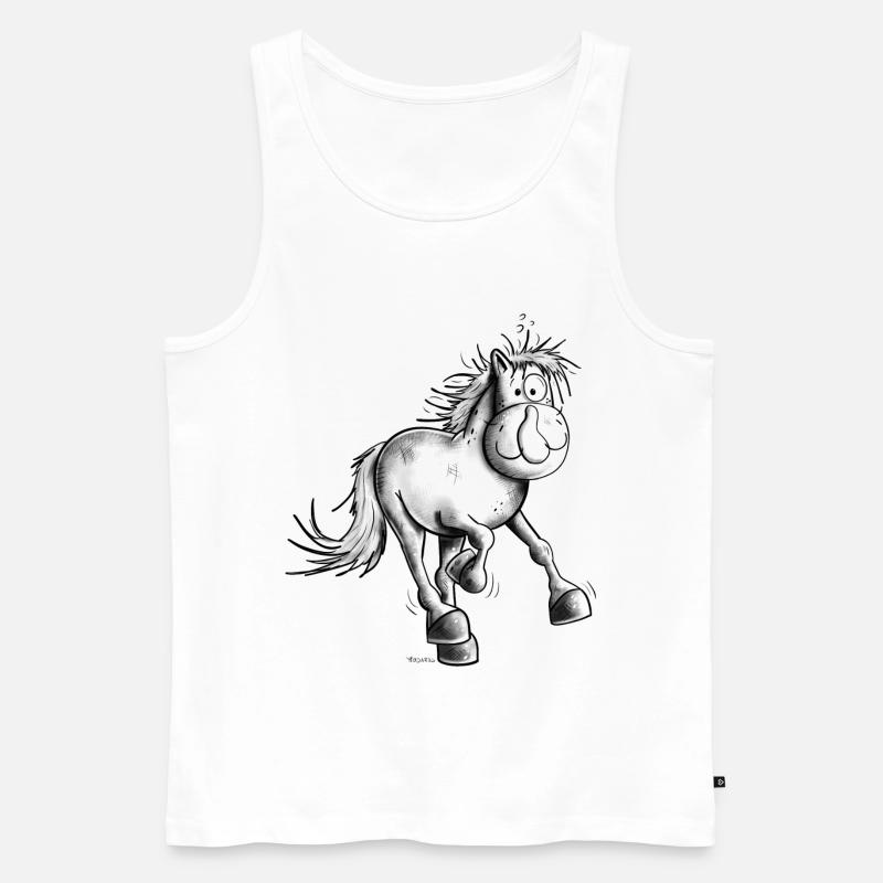Flottes Pferdchen - Männer Premium Bio Tank Top - Weiß