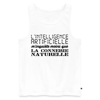 Intelligence artificielle - Débardeur bio Premium Homme - blanc - Devant - AI Model Male 178 light (178cm)