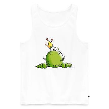 Frosch mit Krone - Männer Premium Bio Tank Top - Weiß - Vorne - Michal (187cm)