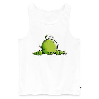 Neugieriger Frosch - Männer Premium Bio Tank Top - Weiß - Vorne - Michal (187cm)