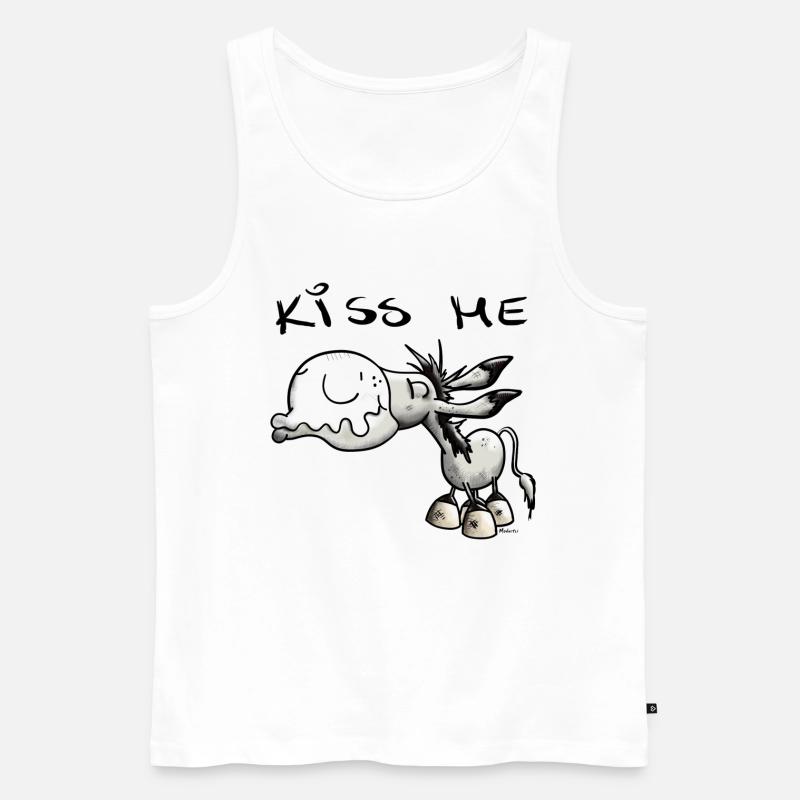 Es ist Kuss Esel Zeit - Männer Premium Bio Tank Top - Weiß