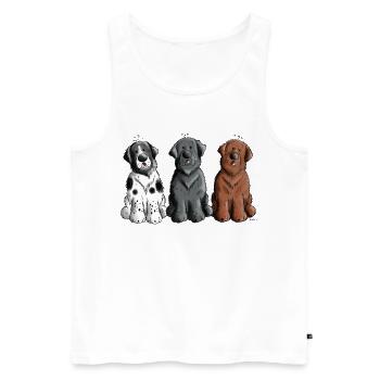 Neufundländer Trio - Männer Premium Bio Tank Top - Weiß - Vorne - Michal (187cm)